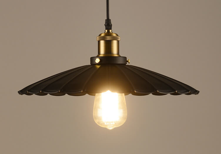 Floroux Applique Suspendue Vintage Industrielle | Abat-jour en Fer | Design 1 Lumière | Éclairage Rétro pour Espaces de Vie