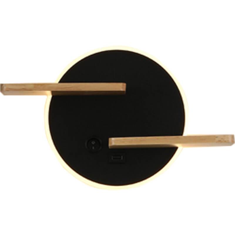 Floroux Creative Applique Murale Ronde Plate LED 1 Lumière Avec Port USB Et Interrupteur