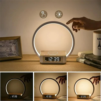 LumiLite - Lampe de Nuit 3-en-1 avec Réveil et Chargeur Sans Fil