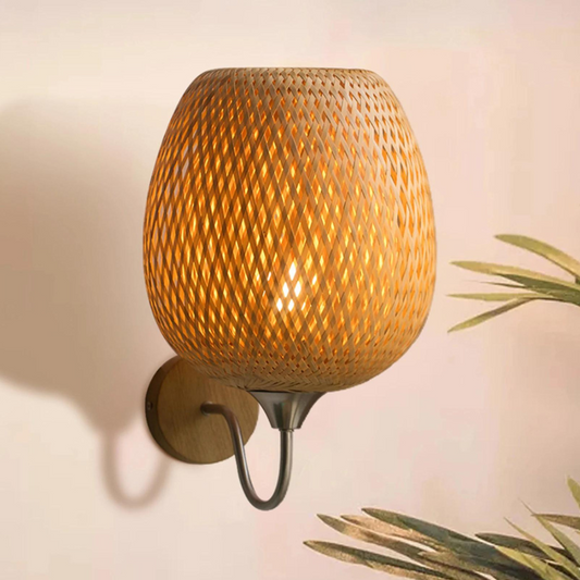 Floroux | Lampe murale moderne en rattan