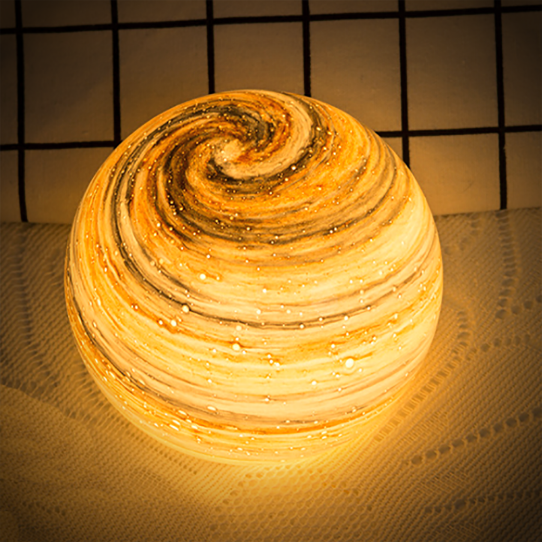 Floroux Lunar Floor Lamp | Elegant LED Glass Lamp | Ambient Light for the Home | Planetary Decoration | USB Charging