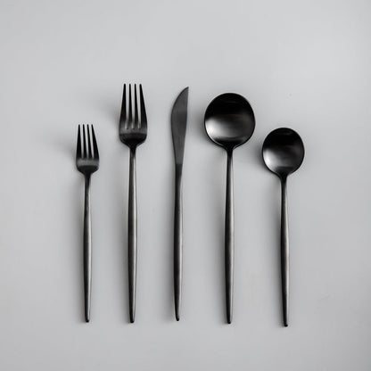 Set de couverts minimaliste de luxe – 20 pièces, titane et acier inoxydable