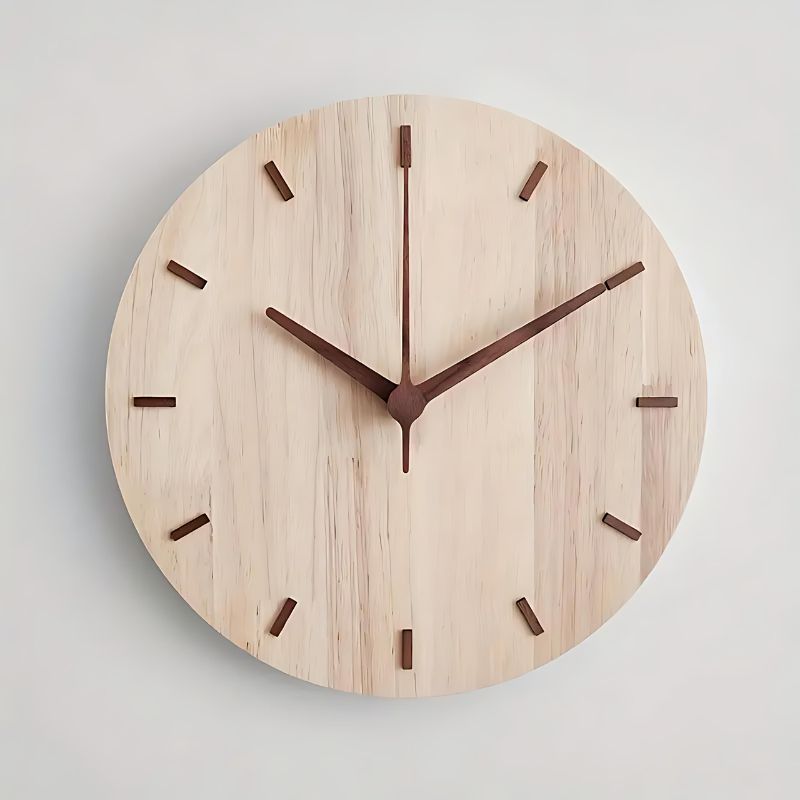 Floroux Élégance | Horloge murale faite à la main en bois de noyer de la meilleure qualité