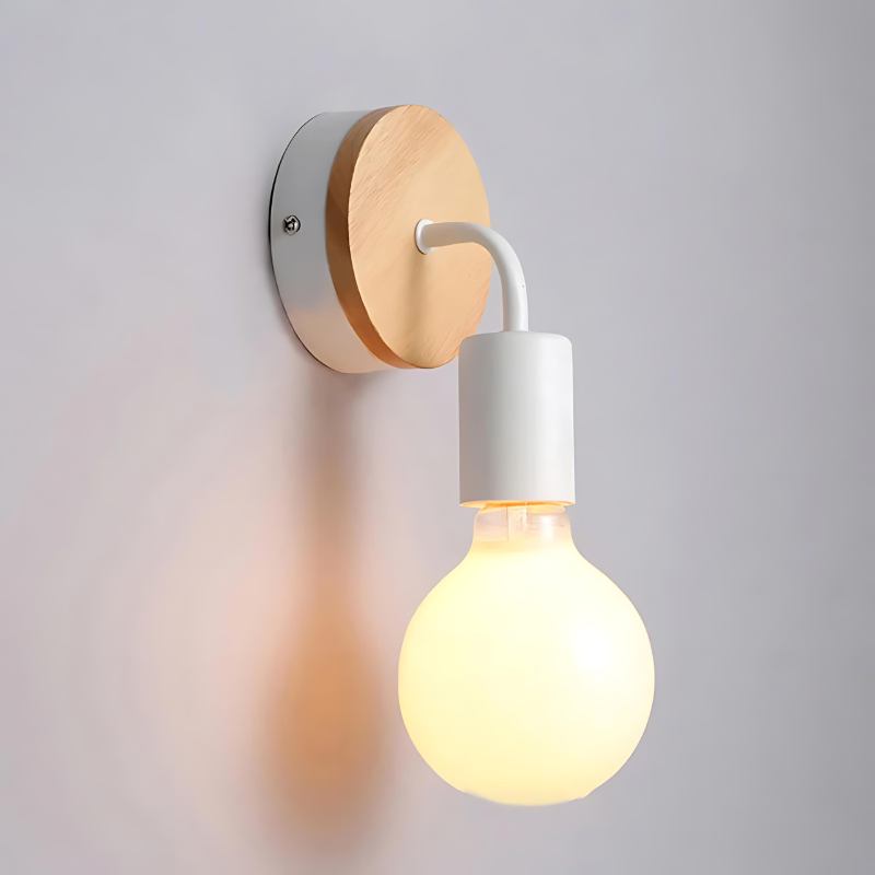 Floroux - Applique élégante en fer et bois de style nordique