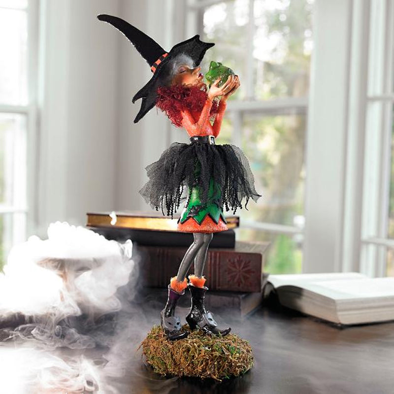 Floroux Halloween Sorcière-Résine-Ornement | Figurine déco | Décoration d'automne effrayante pour la maison