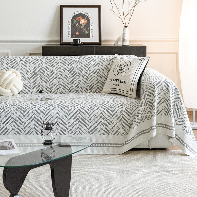 Couverture d'appoint en chevron d'été pour canapé/divan