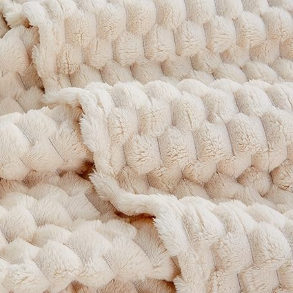 Floroux - Couverture multifonctionnelle en motif rayé 3D