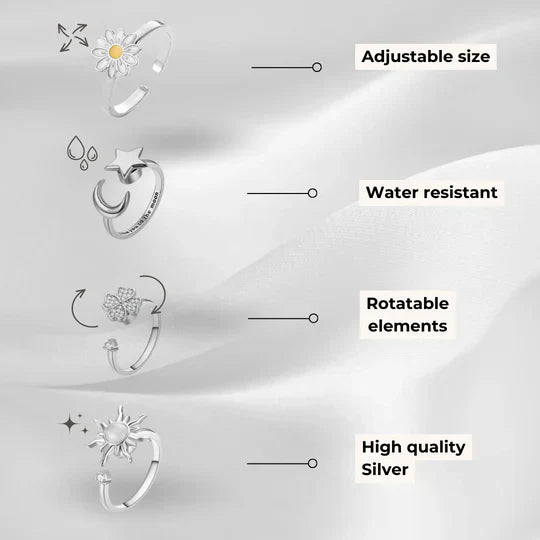 CalmRing Nua - Bague élégante pour le stress et l'anxiété