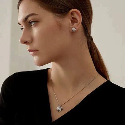 Charmante Liebdesknoop Collier et Boucles d'Oreilles Set | Le cadeau idéal !