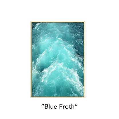 Floroux Coastal Waves Printed Toile | Blue Ocean Design | Wall Art for Home & Office