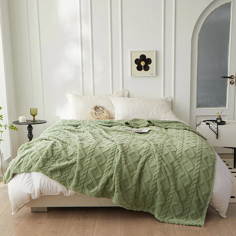 CozyLuxe - Couverture en Laine de Mouton Luxe pour Chambre à Coucher