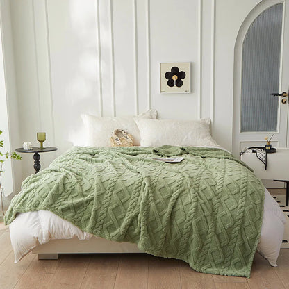 CozyLuxe - Couverture en Laine de Mouton Luxe pour Chambre à Coucher
