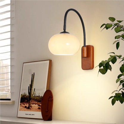 Floroux Kaki lampe murale en verre pivotante