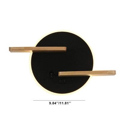 Floroux Creative Applique Murale Ronde Plate LED 1 Lumière Avec Port USB Et Interrupteur