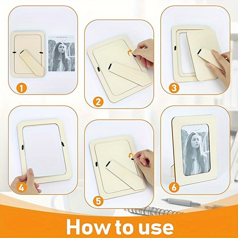 CreativeFrame – Set de 10 cadres photo DIY en bois