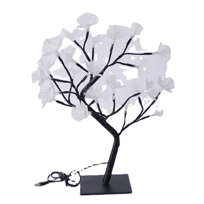 Floroux Lumière d'arbre à fleurs en fibre optique en bouleau