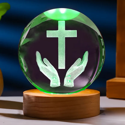 CrystalGlow Lampe - Élégant Veilleuse 3D en Cristal