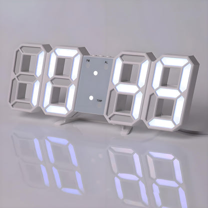 DigiTime Horloge – LED 3D Horloge avec Calendrier & Température