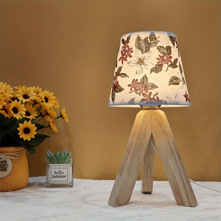 FloralGlow Lampe - Élégante Lampe de Table LED en Bois