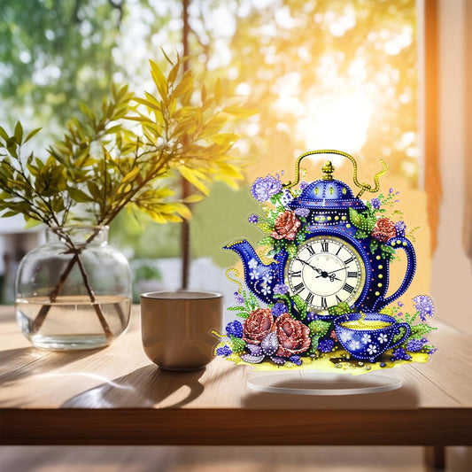 DecoClock - Horloge Théière Acrylique Élégante