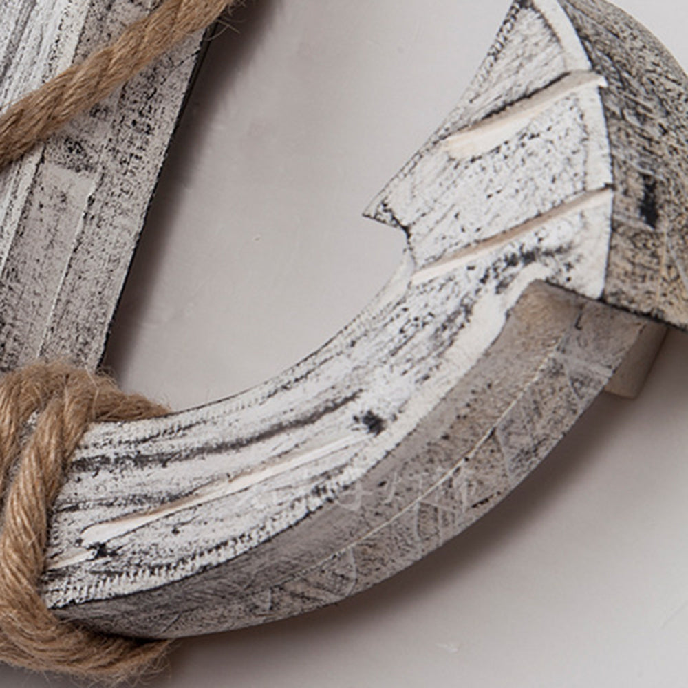 Austin Vintage LED Applique Murale – Ancre, Salle à Manger/Salle de Séjour, Métal/Bois