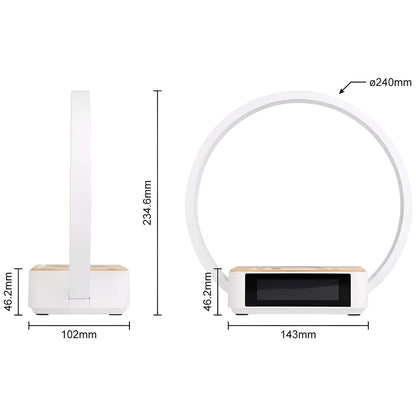 Lampe de table moderne avec chargeur sans fil et fonction réveil