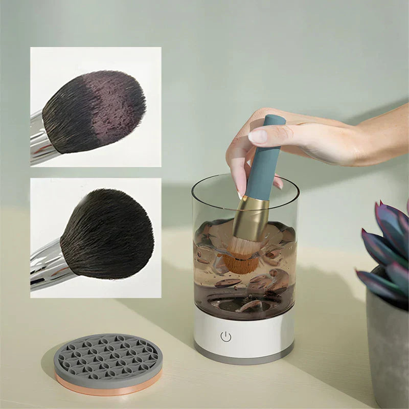Floroux Makeup Brush Cleaner | Electric Cleaning Station | Quick & Effective | Perfect for Clean Brushes