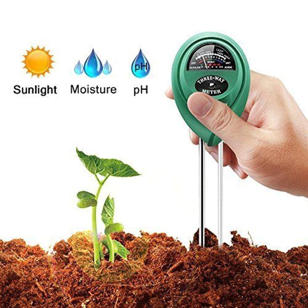 Floroux appareil de mesure du sol 3-en-1 | Testeur d'humidité, de lumière et de pH | Sans batterie pour jardin et plantes