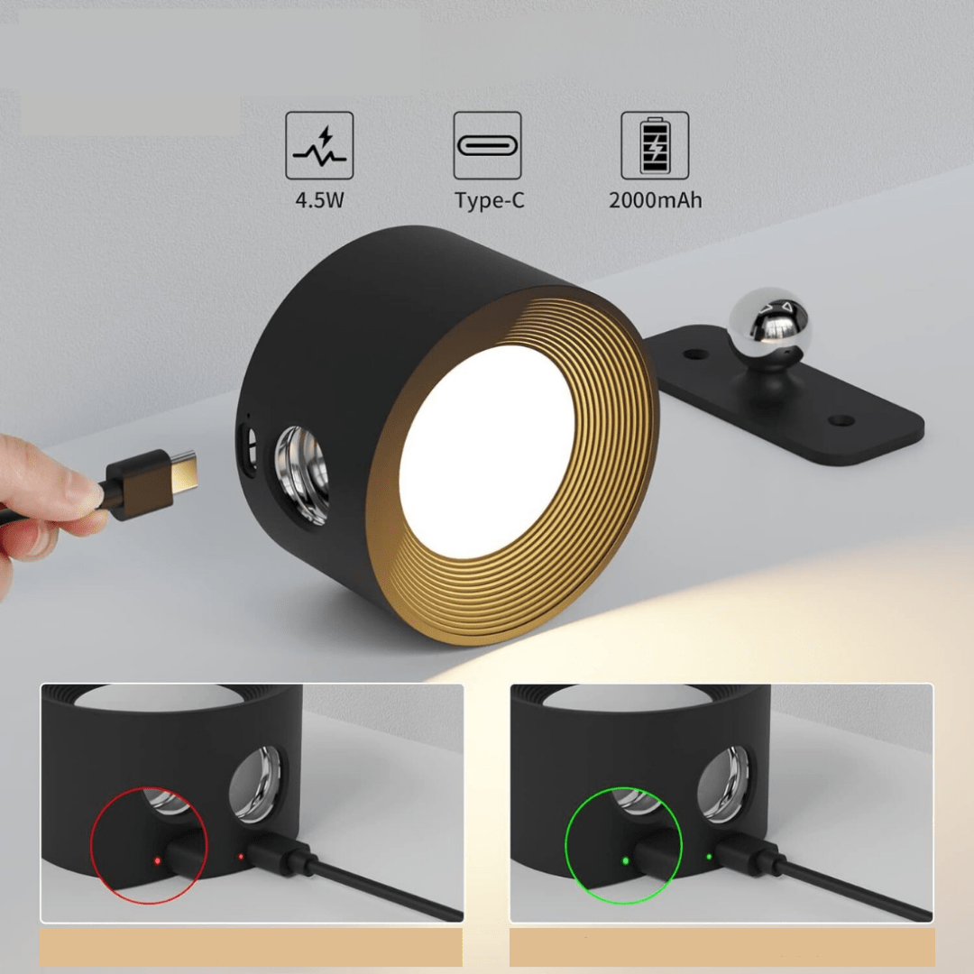 FlexiLamp – Lampe murale sans fil rechargeable 360°