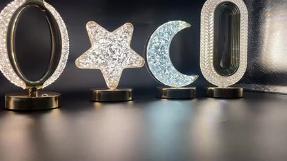 CrystalGlow Lampe - Lampe de table dimmable avec touche