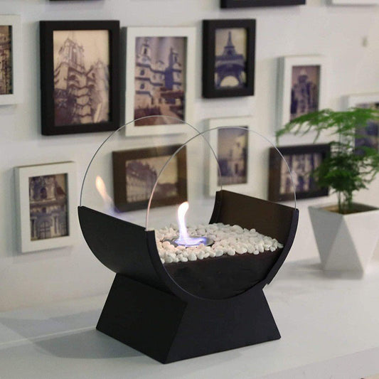 Floroux - Cheminée de table à alcool portable avec pied en métal