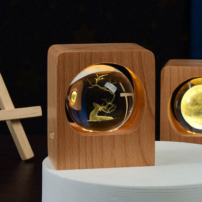 3D Espace Boule de Cristal USB Dimmable Luminaires de Nuit