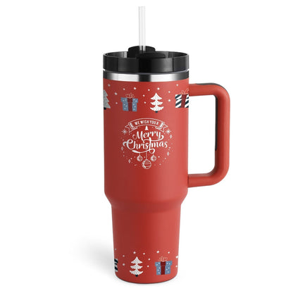 Tasse isolante avec anse et paille | 1200 ML