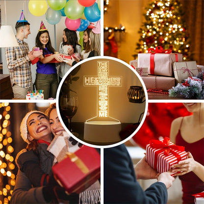 CrossGlow - Lampe de nuit LED 3D en acrylique avec USB