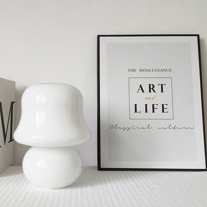 Floroux Lampe de Table en Verre | Design Français | Fait Main | Forme de Champignon | Décoration & Éclairage