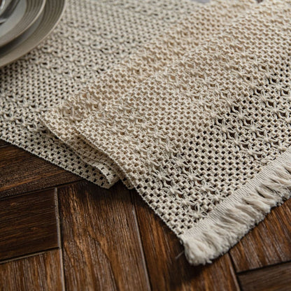 Chemin de table tricoté uni