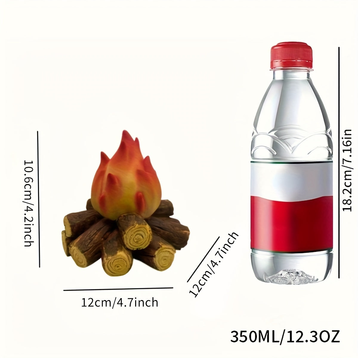 Bon Fire LED Résine Simulation Charbon Flamme Lampe - Alimenté par Batterie Décoration Festive