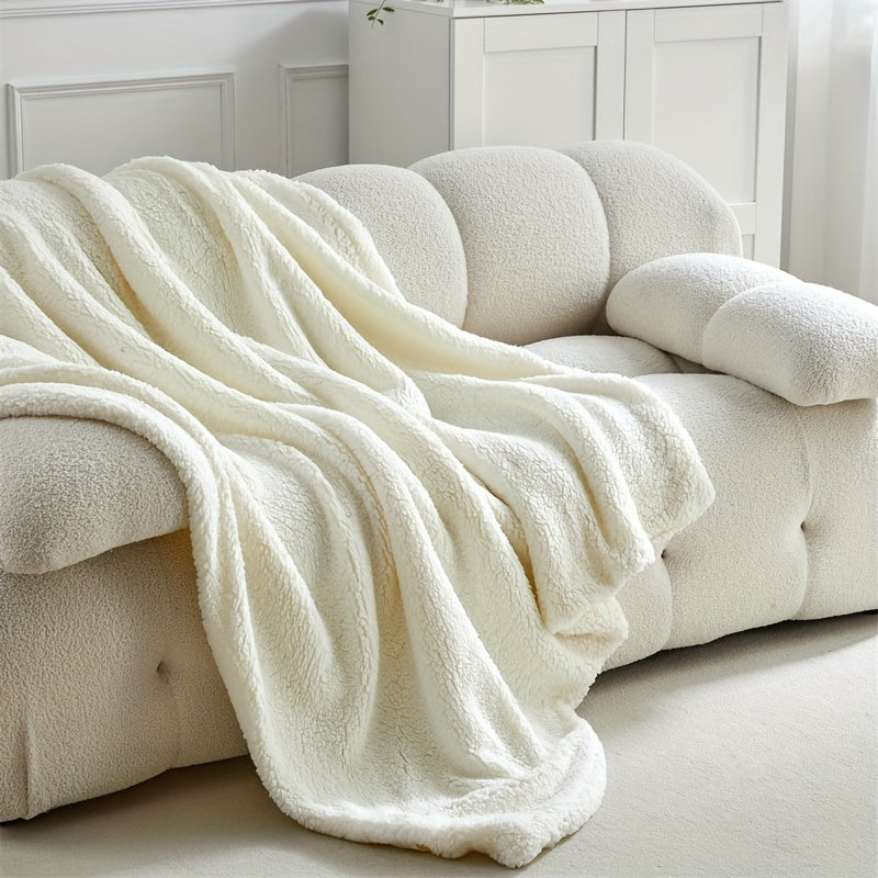 Couverture en polaire Sherpa ultra-douce - Chaude et confortable pour le canapé et le lit, réversible et lavable en machine