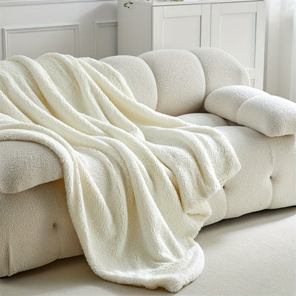 Couverture en polaire Sherpa ultra-douce - Chaude et confortable pour le canapé et le lit, réversible et lavable en machine