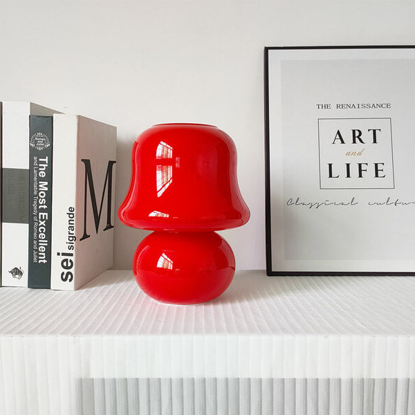 Floroux Lampe de Table en Verre | Design Français | Fait Main | Forme de Champignon | Décoration & Éclairage