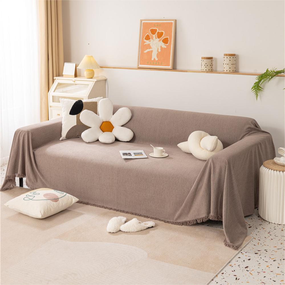 Couverture de canapé / canapé léger en chenille de couleur pure