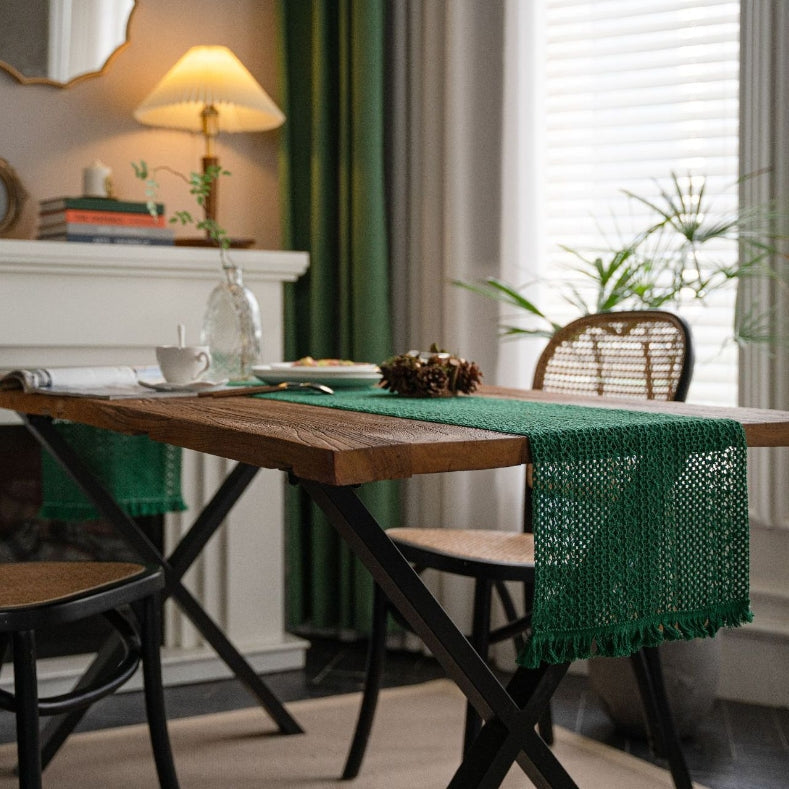 Chemin de table tricoté uni