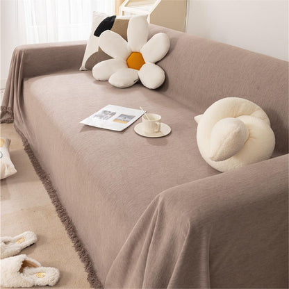 Couverture de canapé / canapé léger en chenille de couleur pure