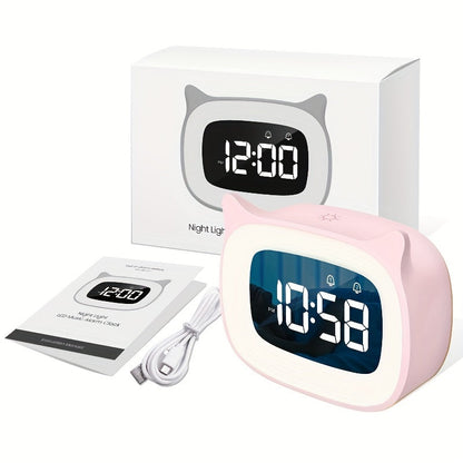 KawaiiCat Horloge - Réveil mignon avec lumière nocturne