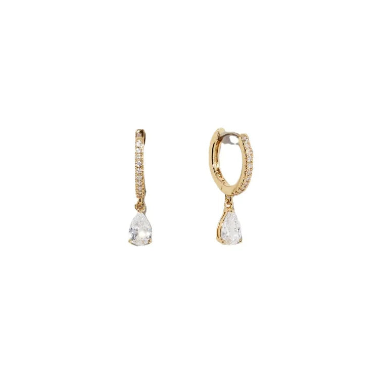 Boucles d'oreilles élégantes en vermeil 14K faite à la main avec des zirconia scintillants - Collection Valerie