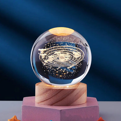 CristaLumi - Lampe de Nuit 3D en Cristal avec Éclairage LED