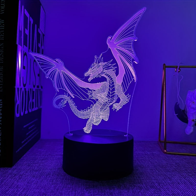 DinoGlow Lampe – Lampe de nuit 3D avec lumière RGB