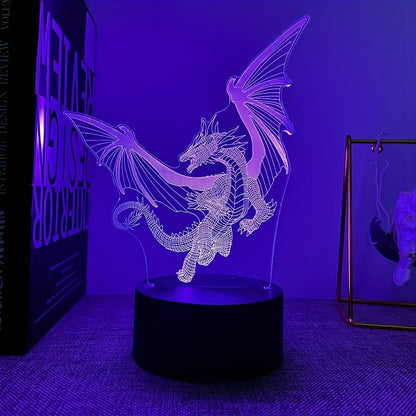DinoGlow Lampe – Lampe de nuit 3D avec lumière RGB