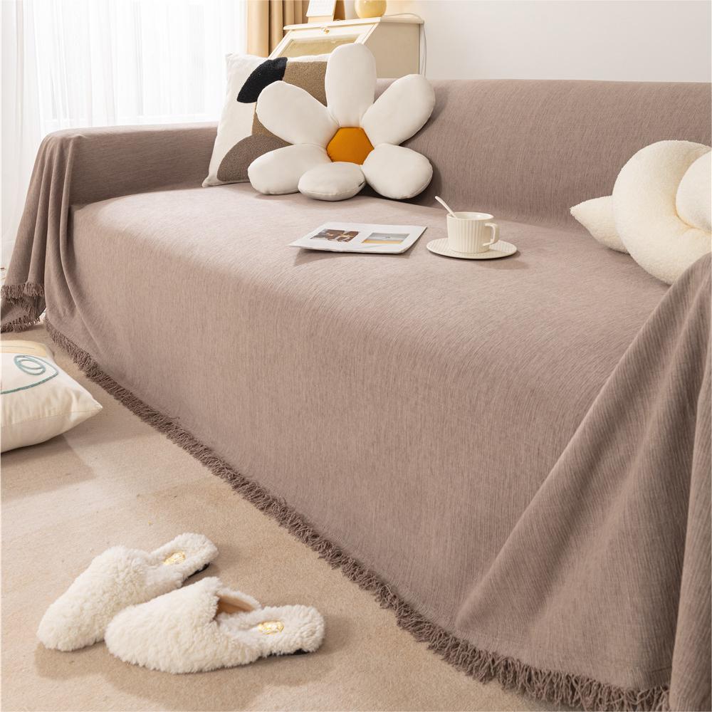 Couverture de canapé / canapé léger en chenille de couleur pure