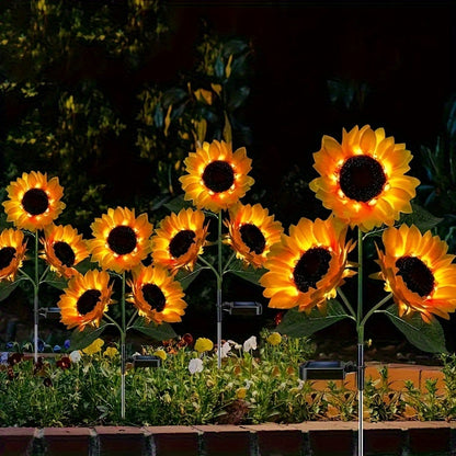 SolarBloom Light – Lampe de jardin LED Tournesol 3 têtes